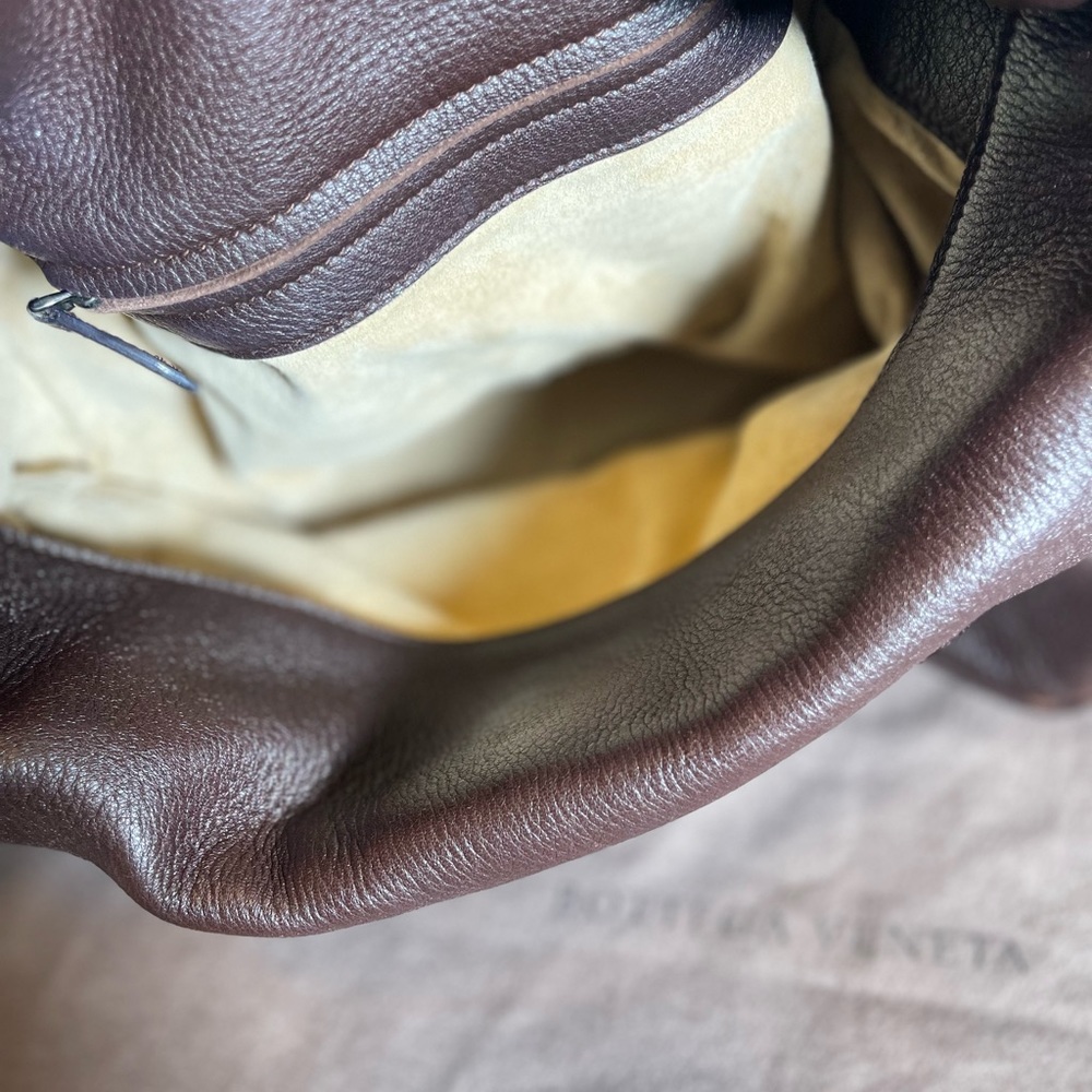 Bottega Veneta Dark Brown Cocker Hobo Bag Intrecciato Trimmed